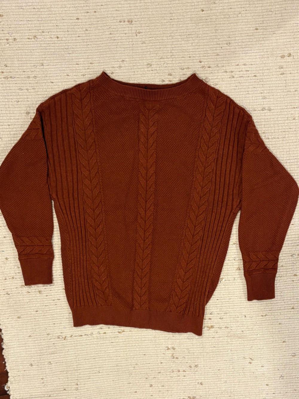 Cyrus Cable Knit Sweater - Rust Orange